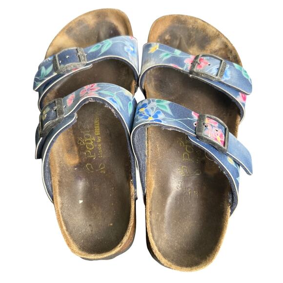 Papillio Birkenstock Arizona Women's US 4 Blue Floral Slide Sandals - Picture 5 of 8